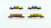 Roco N Konvolut Rungenwagen mit LKW Taschenwagen mit...