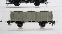 Unbekannt H0 Konvolut Güterwagen Hochbordwagen mit Kohle, Kühlwagen weiß, Kühlwagen mit Bremserhaus Gilden Kölsch, Kesselwagen BP DB
