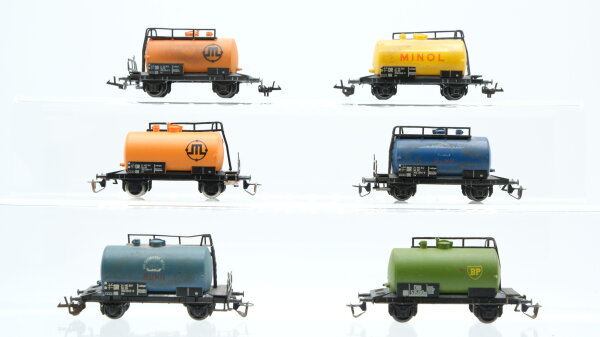 BTTB TT Konvolut Güterwagen 6 x Kesselwagen Minol,Bp,u.a. DR, ÖBB