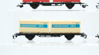 BTTB TT Konvolut Güterwagen 4 x Containerwagen 2 Container, Behältertragwagen 4 Behälter DR