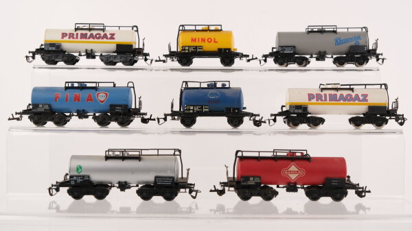 BTTB TT Konvolut Güterwagen Kesselwagen Minol,Primagaz, Gasoli, Fina, Rheinmetall, Buna