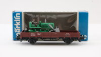 Märklin H0 4424 Niederbordwagen (mit Planierraupe)...