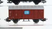 Märklin H0 Konvolut Gedeckte Güterwagen "Bananen/Spedition Meier" Containertragewagen "Euro/Märklin Info-Tage 1997" DB