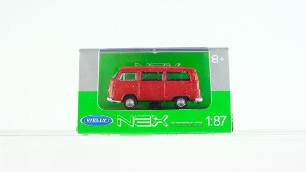 Welly H0 73112SW Volkswagen Bus T2 1972 rot
