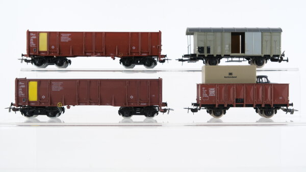 Piko H0 Konvolut Hochbordwagen "Gondola" Hochbordwagen "Schrott-LKW" Gedeckter Güterwagen mit Bremserbühne SNCF/SBB-CFF/u.a.