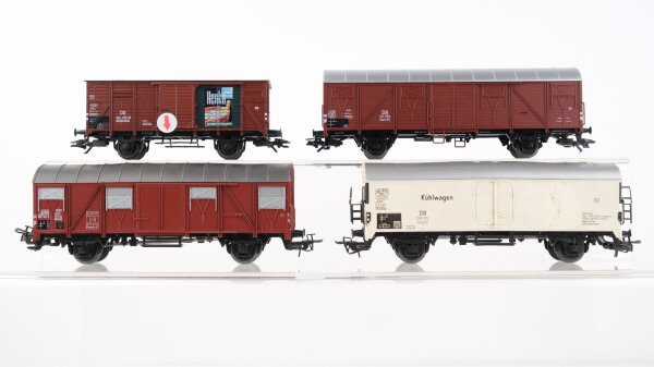 Märklin H0 Konvolut Gedeckte Güterwagen Kühlwagen mGedeckter Güterwagen "Henku" (ein Trittbrett gebrochen) DB