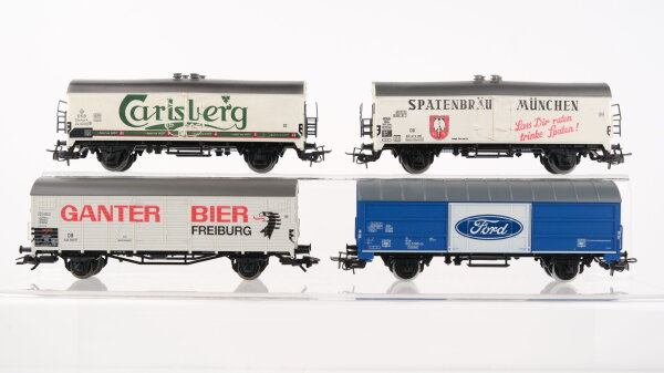 Märklin H0 Konvolut Bierwagen "Ganter Spatenbräu Carlsberg" Gedeckter Güterwagen "Ford" DB/DSB