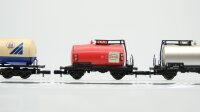 Arnold N Konvolut Kesselwagen "Gallia-AG Kölner Zucker Esso Wacker" DB (ein Puffer fehlt)
