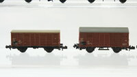 Minitrix N Konvolut Gedeckte Güterwagen Hochbordwagen Niederbordwagen mit Fässer DB/DR
