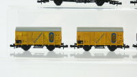 Minitrix N Konvolut Bierwagen "Alpirsbacher" Gedeckte Güterwagen "Bananen 9.MoBa-Ausstellung Berlin" Containertragewagen "Adidas" Gedeckter Güterwagen DB