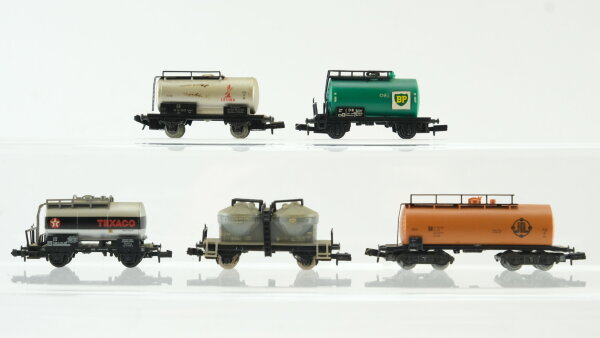 Unbekannt N Konvolut Kesselwagen "Texaco BP JIL Leuna" Silowagen DB/DR/u.a.