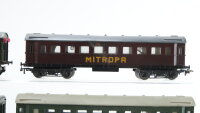 Piko/Schicht H0 Konvolut Personenwagen  2 x Hechtwagen 3.Kl., Hechtwagen Mitropa, Gepäckwagen DR (1 Kupplung fehlt)