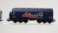 Liliput H0 Konvolut Güterwagen Kühlwagen DAB Dortmund Brauerei, Tonerdewagen 6-achsig mit Bremserhaus Liliput blau DB, ÖBB