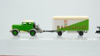 Primex H0 Konvolut Niederbordwagen mit LKW-Zugmaschine...