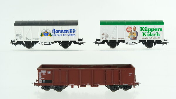 Liliput H0 Konvolut Bierwagen "Küppers Kölsch Hannen Alt" Hochbordwagen DB