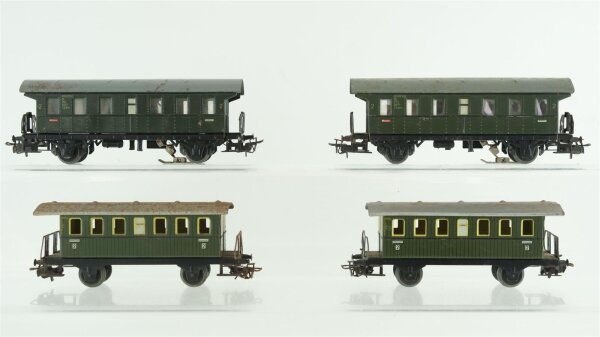 Märklin H0 Konvolut Personenwagen 2.Kl. Blech Länderbahnn (teilw. beleuchtet)