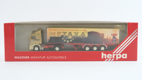 Herpa H0 Volvo Sattelschlepper 360 mit Auflieger Metaxa