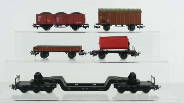 Märklin H0 Konvolut Hochbordwagen Gedeckter Güterwagen Niederbordwagen Kipplore Schwerlastwagen DB/u.a.