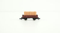Roco N 2309 Niederbordwagen mit Ladung Holzkiste DR