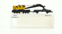 Minitrix N Kranwagenset Krupp Kranwagen gelb 6-achsig mit Schutzwagen grün DB (in EVP)