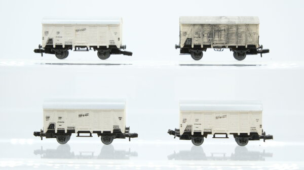 Unbekannt N Konvolut Güterwagen Kühlwagen weiss 1 x gesupert DB (1 Kupplung fehlt)