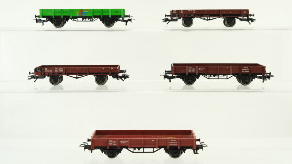 Märklin H0 Konvolut Niederbordwagen braun Niederbordwagen grün "1.FC. Märklin" DB