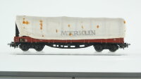 Märklin H0 Konvolut Niederbordwagen mit Plane "Märklin" Schwerlastflachwagen mit Rungen Seitenwandschiebewagen "VTG" DB