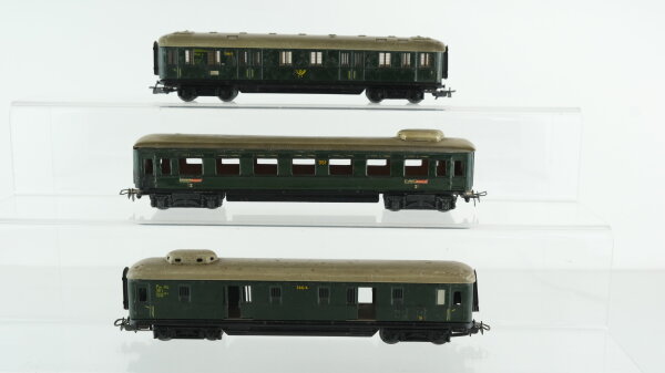 Märklin H0 Konvolut Personenwagen "351" Packwagen "346/4" Postwagen "346/5" Länderbahn