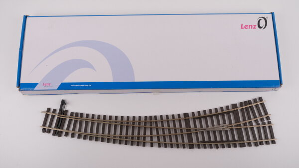 Lenz 45034 Bogenweiche links, Handantrieb (schlechter Zustand) in OVP