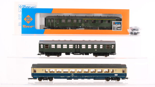 Roco H0 Konvolut Personenwagen 2.Kl beige-oceanblau Personenwagen 2.Kl. mit Mitteleinstieg Personenwagen 1./2.Kl. DB