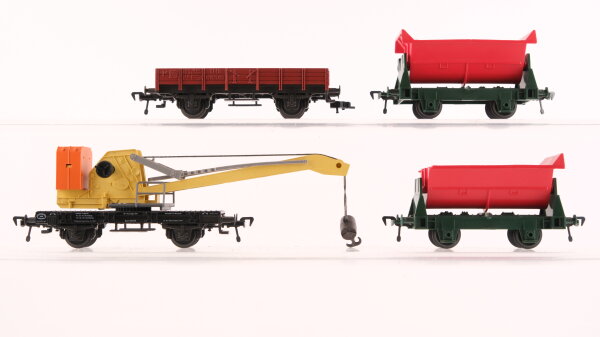 Fleischmann H0 Konvolut Kipploren Kranwagen Niederbordwagen DB/u.a.
