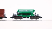 Minitrix N Konvolut Güterwagen Kranwagen mit Schutzwagen, Selbstentladewagen "Rhein-Kies" Selbstentladewagen "Erz IIId" DB