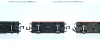 Arnold N Konvolut Güterwagen 2 x Niederbordwagen, Niederbordwagen mit Schotterfüllung und Bremserhaus, gedeckter Güterwagen, Güterzugbegleitwagen DB