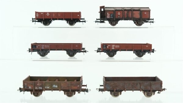 Roco H0 Konvolut Niederbordwagen Klappdeckelwagen mit Bremserhaus DB