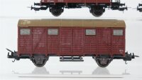 Lima/Unbekannt H0 Konvolut Niederbordwagen mit Bremserhaus Gedeckter Güterwagen Niederbordwagen Flachwagen DB/FS/u.a.