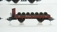 Lima/Unbekannt H0 Konvolut Niederbordwagen mit Bremserhaus Gedeckter Güterwagen Niederbordwagen Flachwagen DB/FS/u.a.