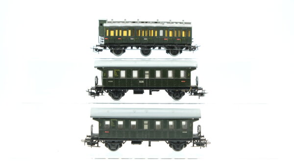 Märklin H0 Konvolut Personenwagen 2.Kl, Abteilwagen mit Bremserhaus 2.Kl. Blech Länderbahn