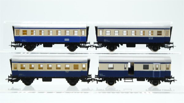 Kleinbahn H0 Konvolut Personenwagen Packwagen beige-blau Länderbahn
