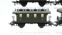 Fleischmann H0 Konvolut Personenwagen 3.Kl. Packwagen grün DR (ein Trittbrett angebrochen)