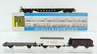 Piko H0/Klein Modellbahn Konvolut Rungenwagen Gedeckter...