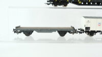 Piko H0/Klein Modellbahn Konvolut Rungenwagen Gedeckter Güterwagen "Radeberger" Hochbordwagen mit Bremserhaus Flakchwagen DR/ÖBB/SBB-CFF (eine Runge fehlt)