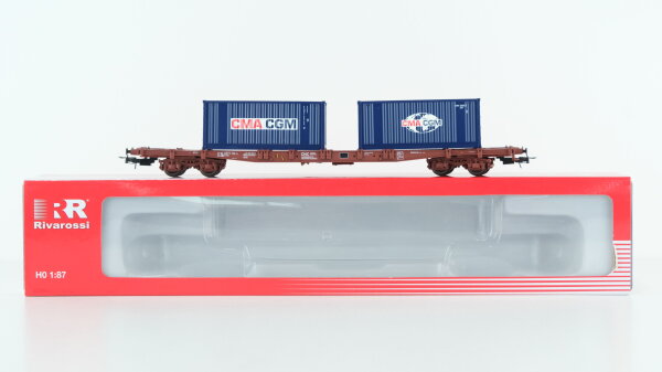 Rivarossi H0 HR6502 Containertragwagen mit 2 Containern CMA CGM ERR