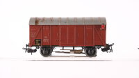 Märklin H0 Konvolut Güterwagen Kranwagen mit Schutzwagen, Braunkohlenstaubwagen, 2 x gedeckte Güterwagen 1 x Schlussbeleuchtung DB