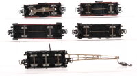 Märklin H0 Konvolut Güterwagen Kranwagen mit Schutzwagen, Braunkohlenstaubwagen, 2 x gedeckte Güterwagen 1 x Schlussbeleuchtung DB