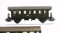 Märklin H0 Konvolut Personenwagen 2 x Personenwagen 4002 Stg 2.Kl., Mitteleinstiegswagen (1 Fenster lose), Gepäckwagen DD,DRG, Länderbahn