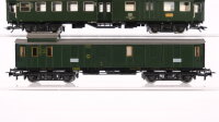 Märklin H0 Konvolut Personenwagen 2 x Personenwagen 4002 Stg 2.Kl., Mitteleinstiegswagen (1 Fenster lose), Gepäckwagen DD,DRG, Länderbahn