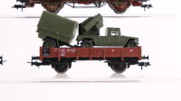 Roco H0 Konvolut Güterwagen Niederbord/Hochbordwagen mit Militär Fahrzeuge und Panzer