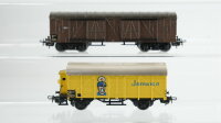Märklin H0 Konvolut Güterwagen Gedeckter Güterwagen braun 4-achsig mit 4 Schiebetüren 332, Kühlwagen "Jamaica" 324