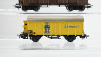 Märklin H0 Konvolut Güterwagen Gedeckter Güterwagen braun 4-achsig mit 4 Schiebetüren 332, Kühlwagen "Jamaica" 324