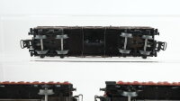 Märklin H0 Konvolut Hochbordwagen 4-achsig dunkelbraun 331, Rungenwagen mit Bremserhaus 321, Rungenwagen mit Bremserhaus ohne Rungen 321